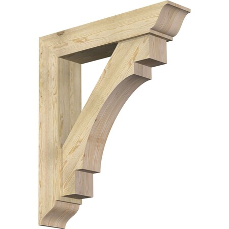 Ekena Millwork Merced Traditional Rough Sawn Bracket w/ Offset Brace, Douglas Fir, 8"W x 38"D x 44"H BKT0806X38X44MRC01RDF